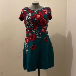 Anthropologie Maeve Allison floral sweater dress size medium womens